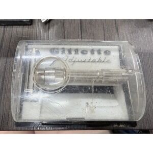 Vintage GILLETTE Adjustable Fat Boy Safety Razor With Case